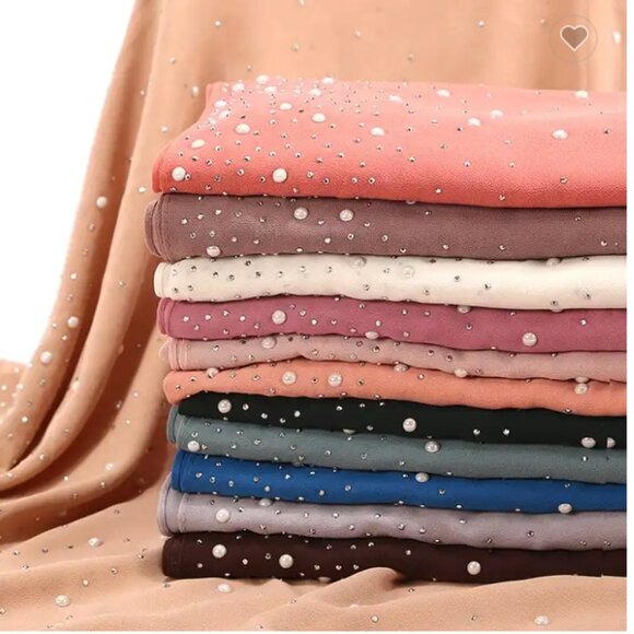 hijabs/scarfs/ shawl solid color shiny chiffon scarf hijab - Picture 2 of 16